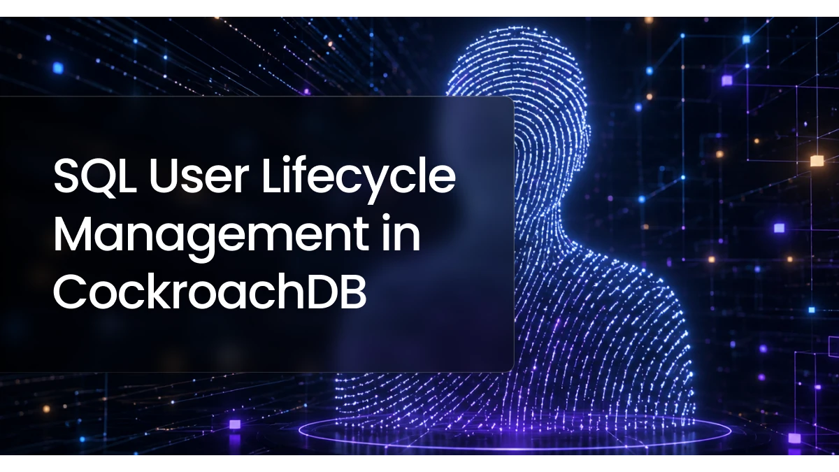 Digital identity formed from connected data points, representing automated SQL user provisioning, access synchronization, auditing, and deprovisioning.