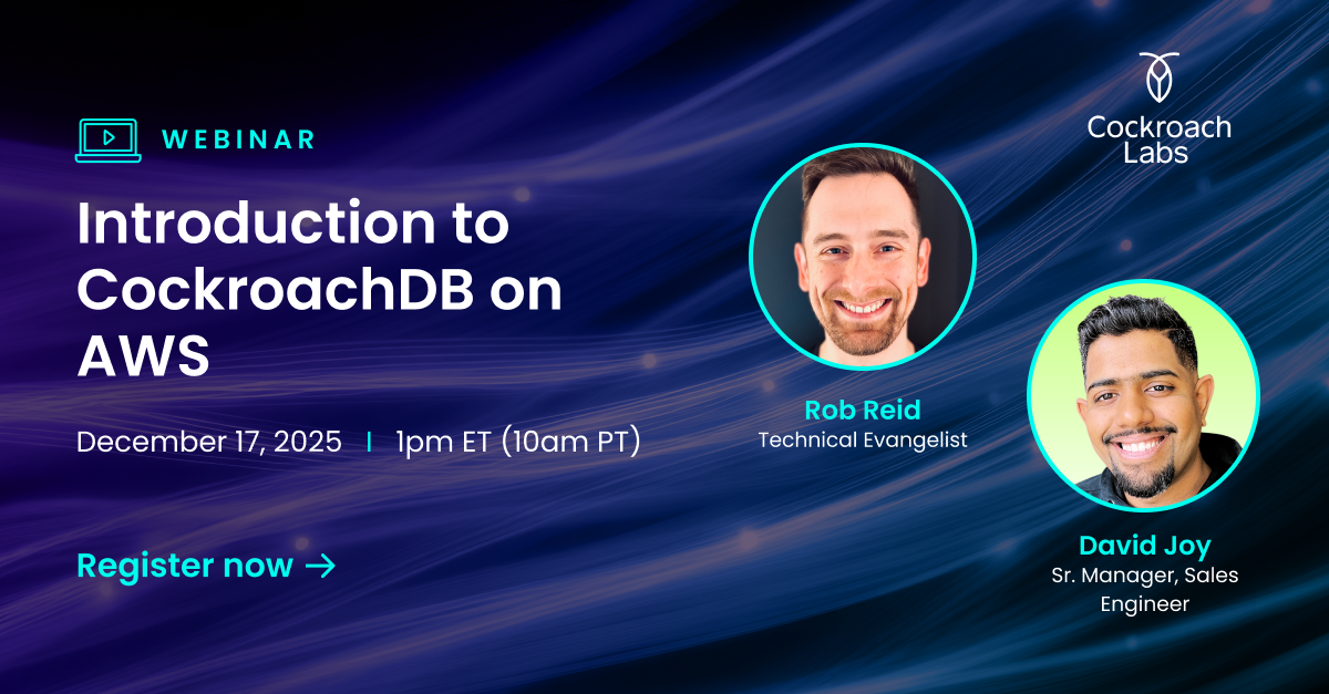 Intro to CRDB on AWS webinar email header