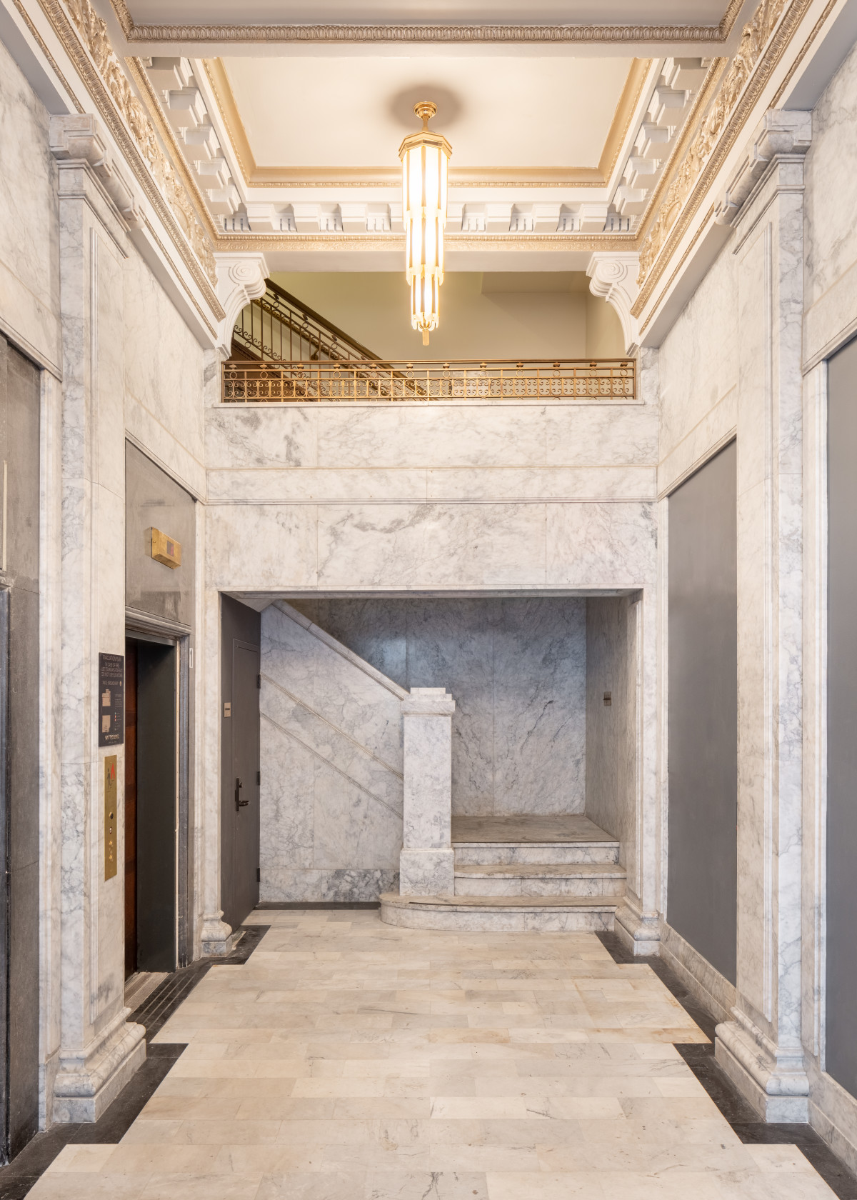 The Garland building is a classic example of early century Beaux Arts opulence, which fell victim to the economic decline of the Broadway corridor in the post war years.  Decades of deferred maintenance provided an opportunity for renovation of the 11-story steel framed tower.