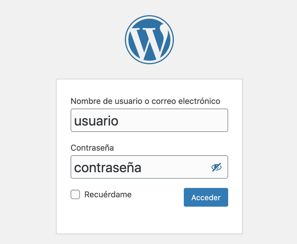 Inicio de Wordpress
