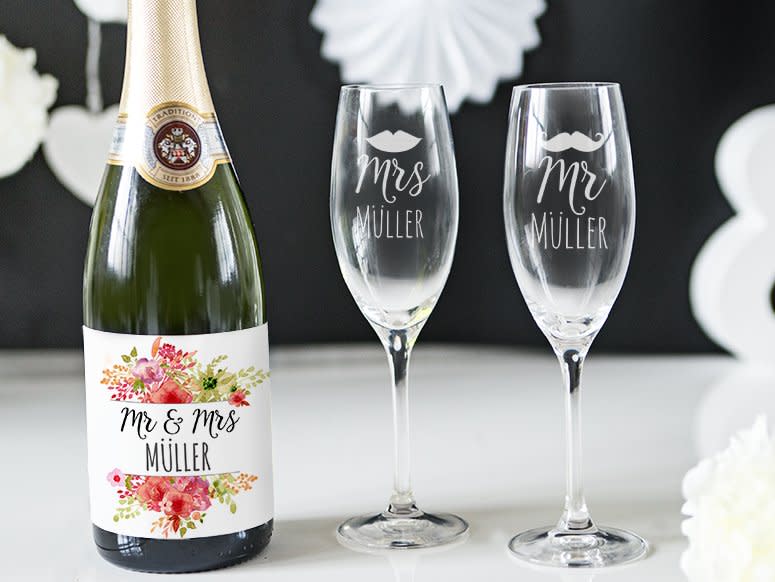 Hochzeitsgeschenke - Personalisiertes Sektglas - personello