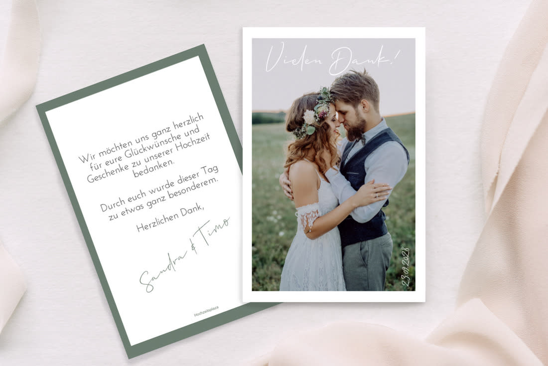 Danksagung Hochzeit: Texte & Ideen für Dankeskarten