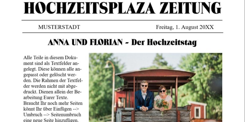 Hochzeitszeitung Lustig Hochzeitszeitung Rede Hochzeit