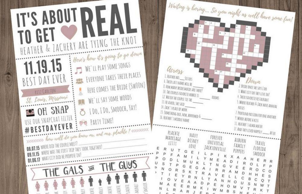 Hochzeitszeitung: Kreuzworträtsel entwerfen