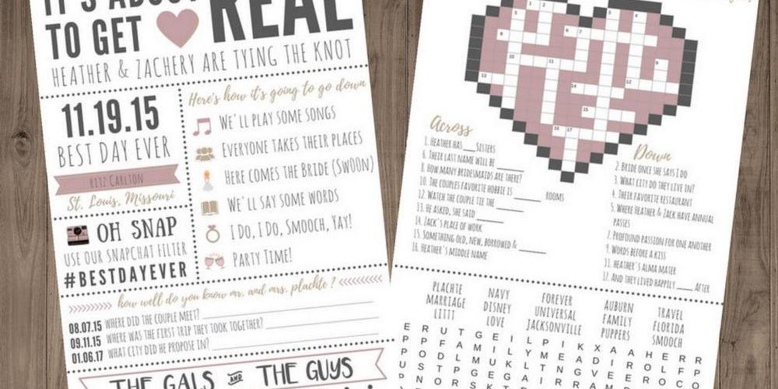 Hochzeitszeitung: Kreuzworträtsel entwerfen