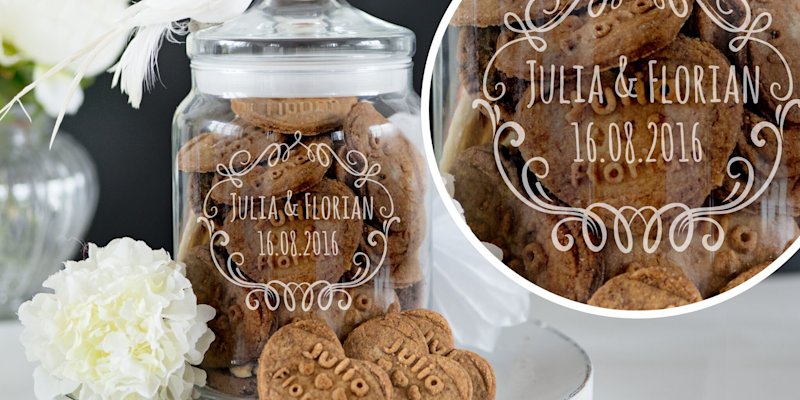 Hochzeitsgeschenke - Keksglas selbst gestalten - Personello