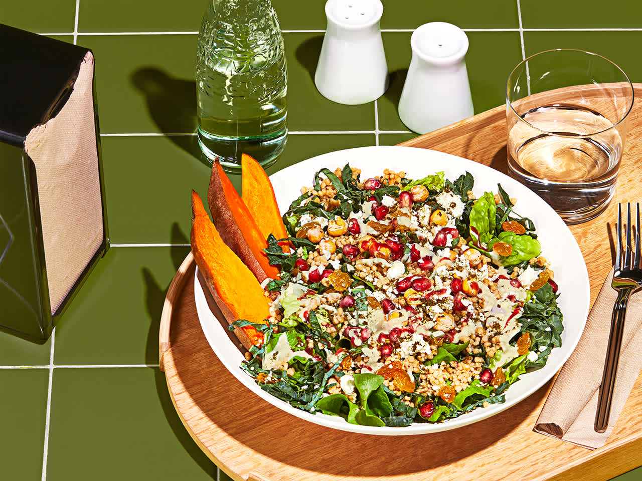 Maftoul Grain Bowl with Tahini Maple Yogurt Dressing
