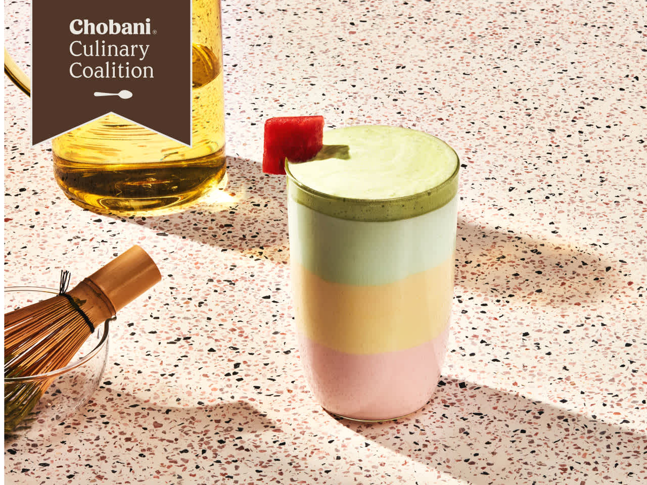 Flook's Gradient Smoothie with Matcha Cold Oat Foam