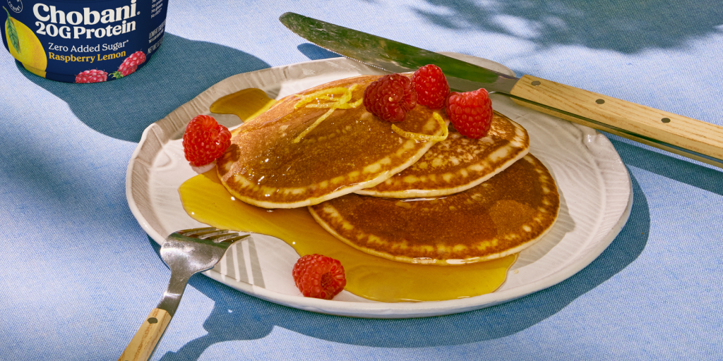 Mains | Raspberry Lemon High Protein Pancakes | Chobani®