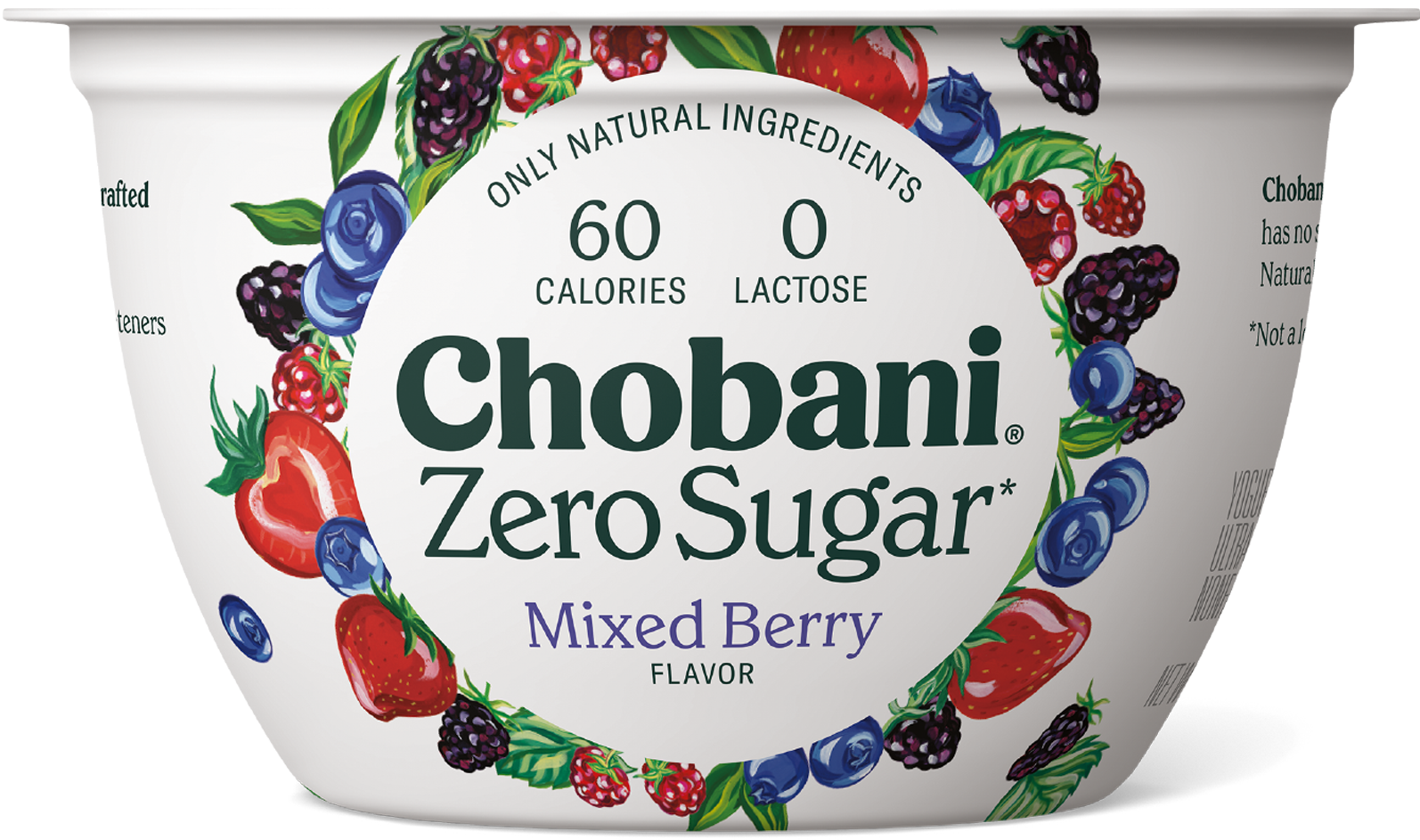 Chobani Yogurt, Greek, Nonfat, Zero Sugar, Mixed Berry Flavored Oz