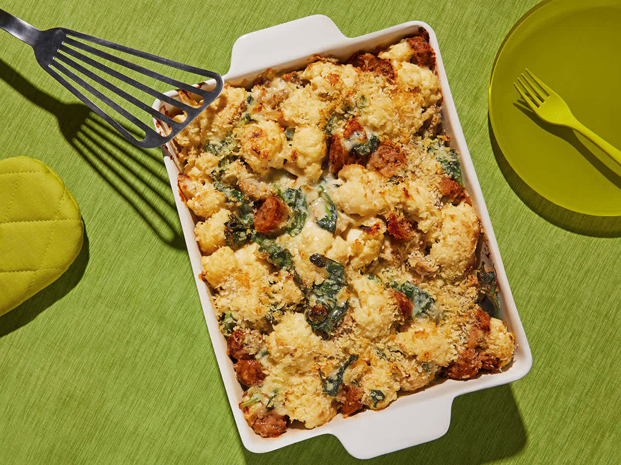 Spinach and Chicken Sausage Casserole