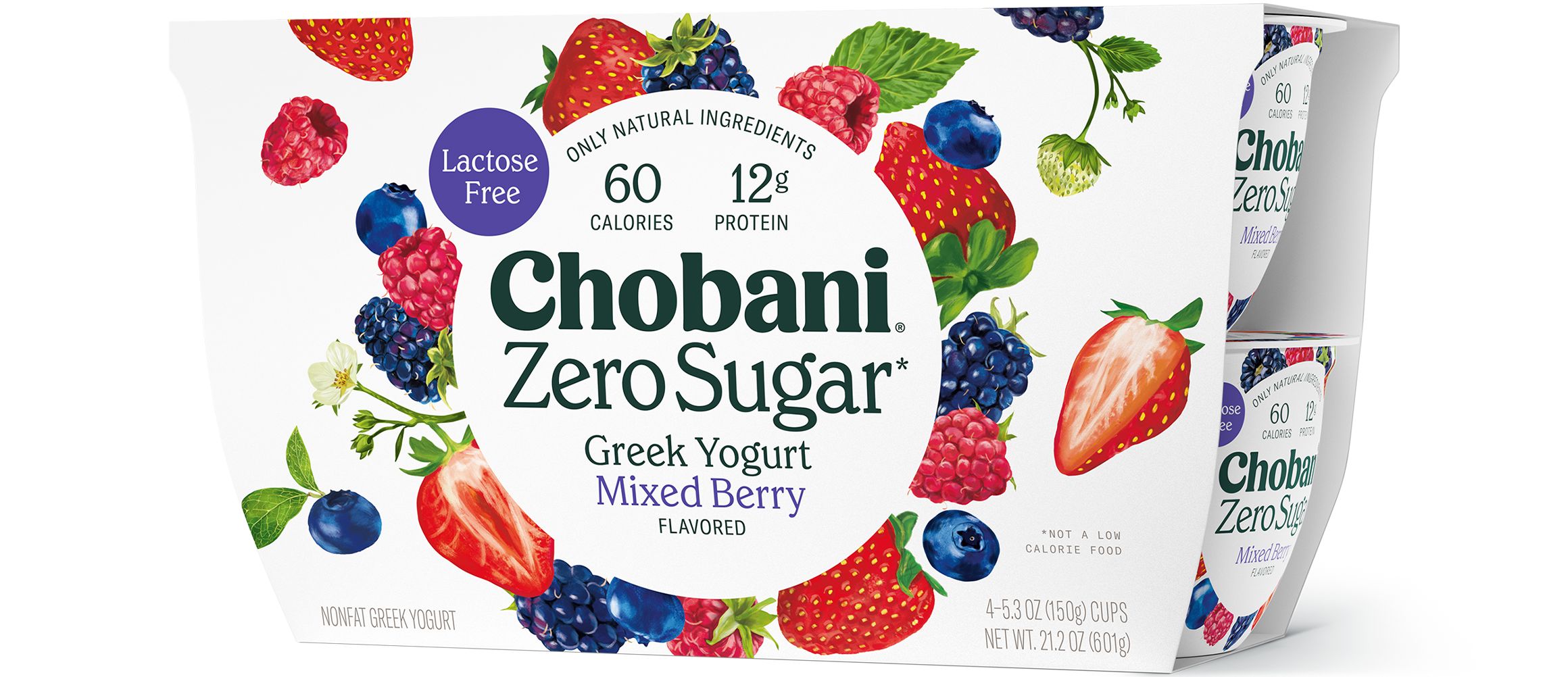 Chobani Yogur griego sin grasa de fresa en el fondo, 5.3 onzas -- 12 por  caja