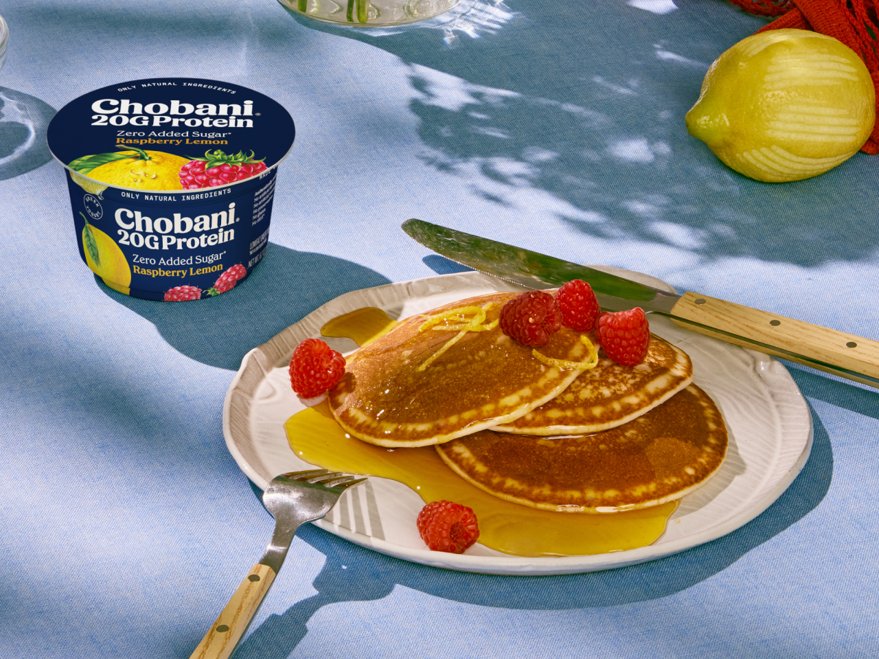 Mains | Raspberry Lemon High Protein Pancakes | Chobani®