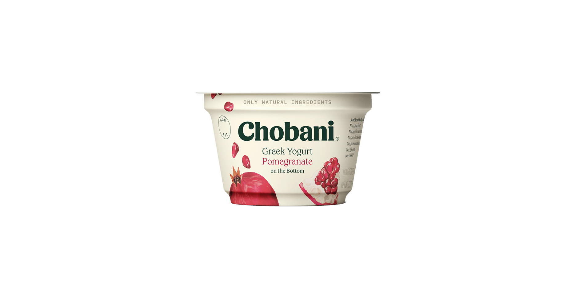 Chobani Yogurt, Greek, Nonfat, Pomegranate On The Bottom 5.3 Oz