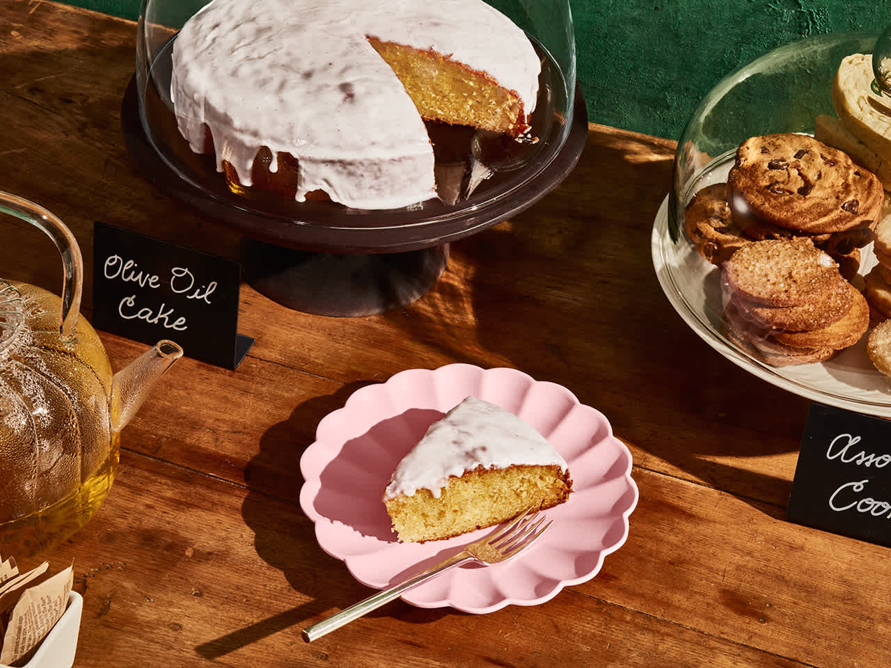 Old-Fashioned Olive Oil Cake with Greek Yogurt Icing