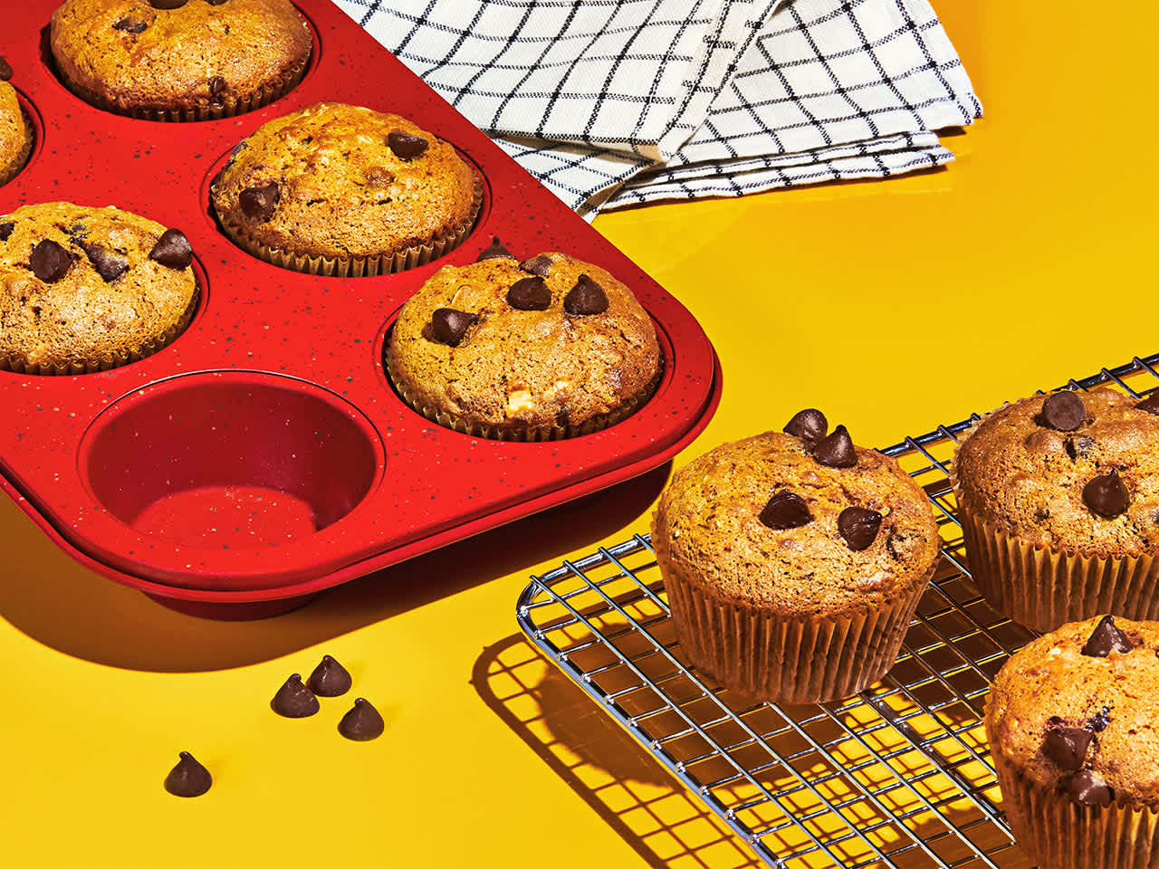 Chocolate Chip Oat Banana Muffins