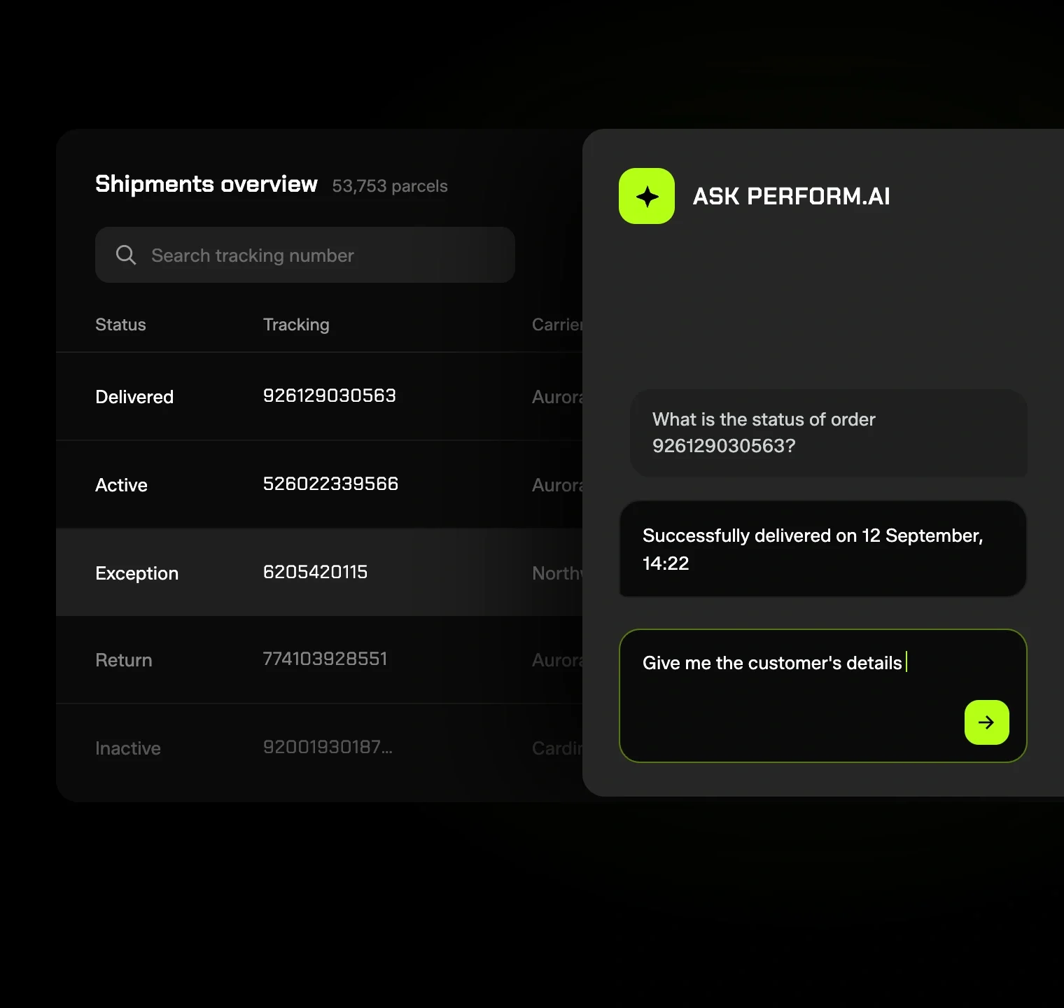 PP shipment overview
