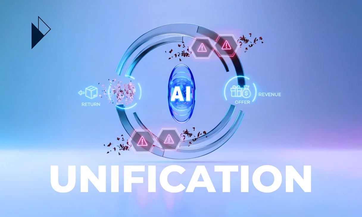 Accessible Image Meta Description and Summary An image titled "UNIFICATION" shows a central AI chip fixing a fractured "RETURN" process. The AI transforms it into a new loop of "OFFER" and "REVENUE," illustrating the article's thesis of unifying post-purchase experiences to turn returns into revenue.
Article Summary: Dropshippers' "fractured" post-purchase experience (separate tracking/returns) loses money and trust. A unified AI-powered widget solves this, turning returns into a "revenue recovery engine" by offering smart exchanges, cutting WISMO tickets, and stopping fraud.