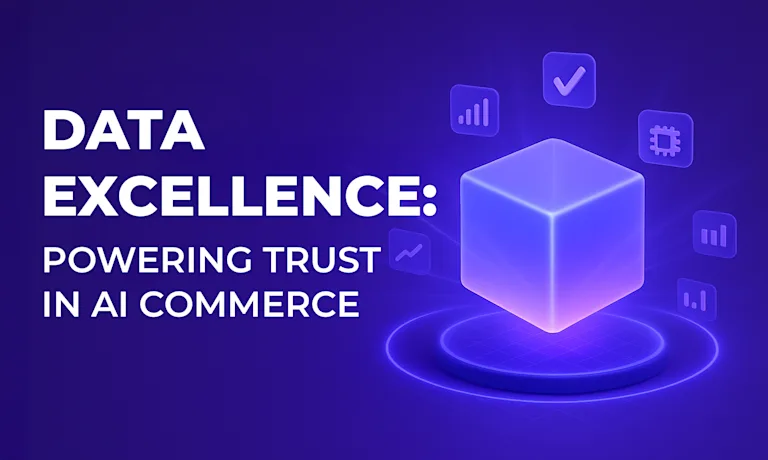 Image Description
The image displays a glowing blue cube, symbolizing the solid "data foundation for AI" that is crucial for trustworthy AI in e-commerce logistics. The title, "Data Excellence: Powering Trust in AI Commerce," is written beside it. This visual represents the article's central theme: that a commitment to clean, high-quality, and comprehensive data is essential to build reliable AI solutions that businesses can trust in the AI Commerce era.

Article Summary
In the current era of AI Commerce, the effectiveness of any AI system depends entirely on the quality of the data it consumes. Many businesses face a "'garbage in, garbage out' AI results" crisis, where poor data quality leads to unreliable predictions, a lack of trust in AI tools, and significant financial losses.

This article explains why a foundation built on clean, high-quality, and comprehensive logistics data is essential for superior and trustworthy AI outcomes. It details how Parcel Perform's data advantage provides this foundation by integrating and harmonizing data from over 1,100+ global carriers into a single, coherent language. This meticulous approach to data excellence powers the company's AI Decision Intelligence platform, enabling businesses to achieve more accurate predictions and make reliable, data-driven decisions to succeed in the new AI-driven landscape.