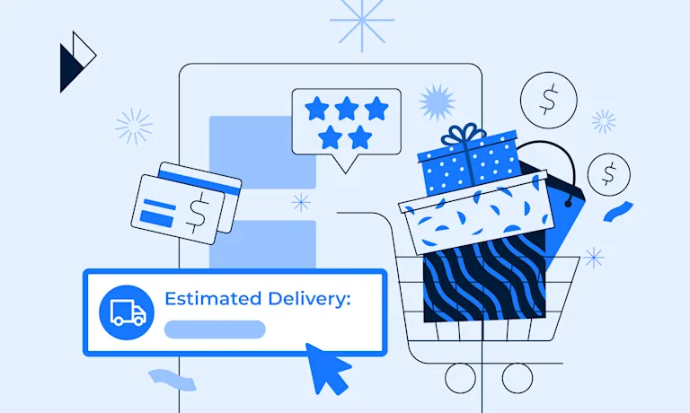 This blog post discusses how to increase e-commerce sales during the holiday season by improving the customer checkout experience. It emphasizes that customers want to be certain their gifts will arrive on time, and that clear and accurate estimated delivery dates are key to building trust and reducing cart abandonment. Parcel Perform's Checkout Experience is presented as a solution that can help businesses achieve this by providing data-driven insights and a seamless integration with e-commerce platforms. By optimizing the checkout process, businesses can turn holiday browsers into buyers and achieve their peak season sales goals. Illustration of a streamlined online checkout process featuring an estimated delivery date display, gift boxes in a shopping cart, and payment icons, highlighting a smooth and trustworthy shopping experience. E-commerce checkout optimization with estimated delivery date, gift box, shopping cart, and payment icons.