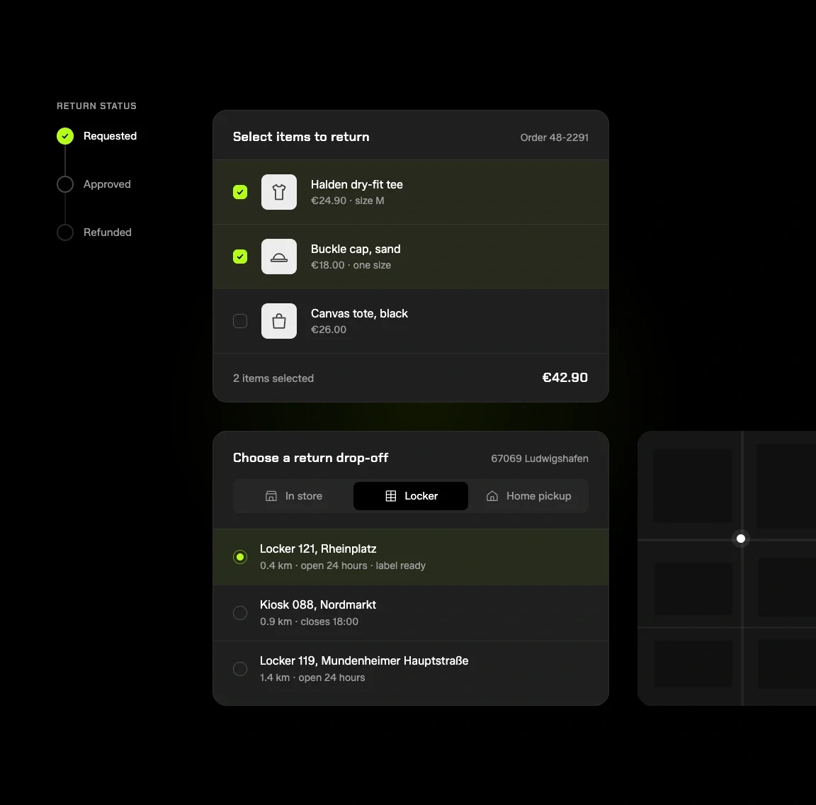 Returns footer form