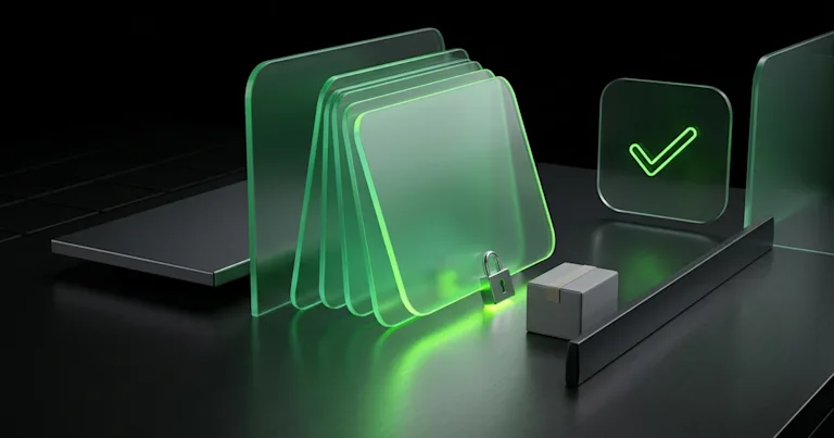Green glass panels, a lock, and a parcel display Estimated Delivery Date: The Key to Agentic Commerce