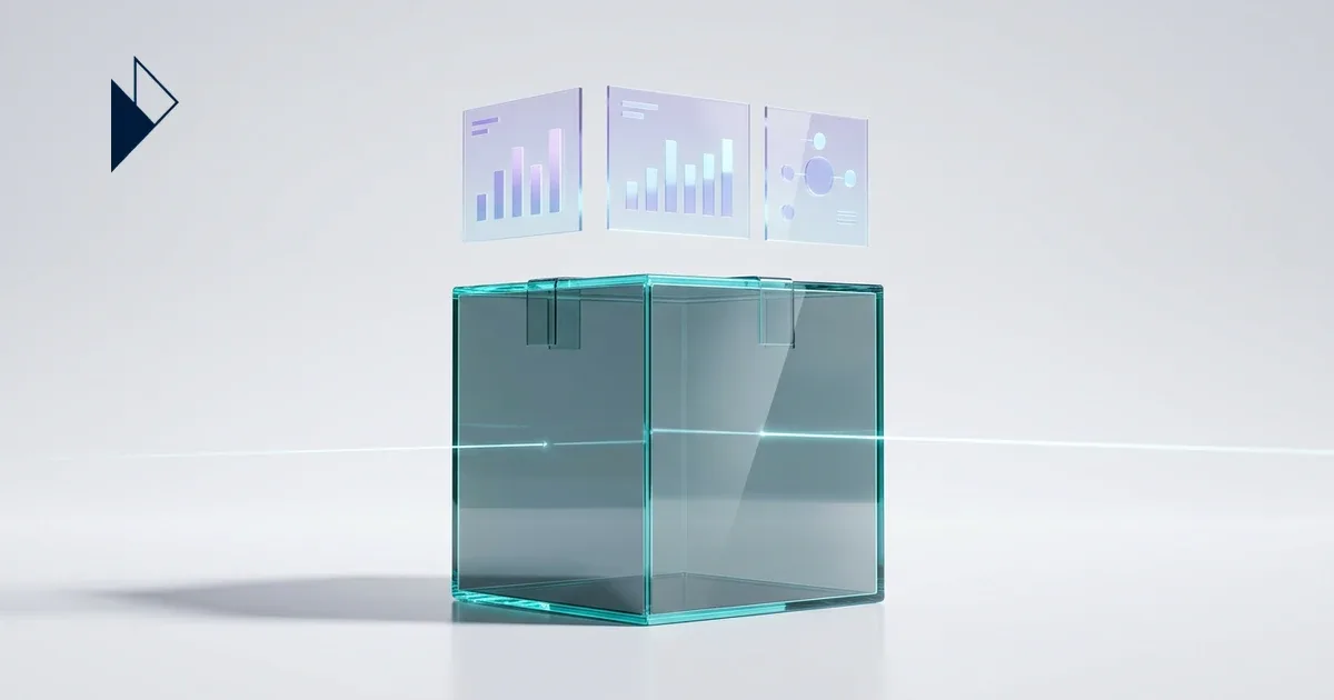 Abstract visualization of AI commerce data flowing through a logistics supply chain network