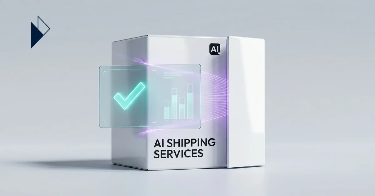 Abstract representation of AI commerce visibility connecting e-commerce logistics data to AI shopping agents.
