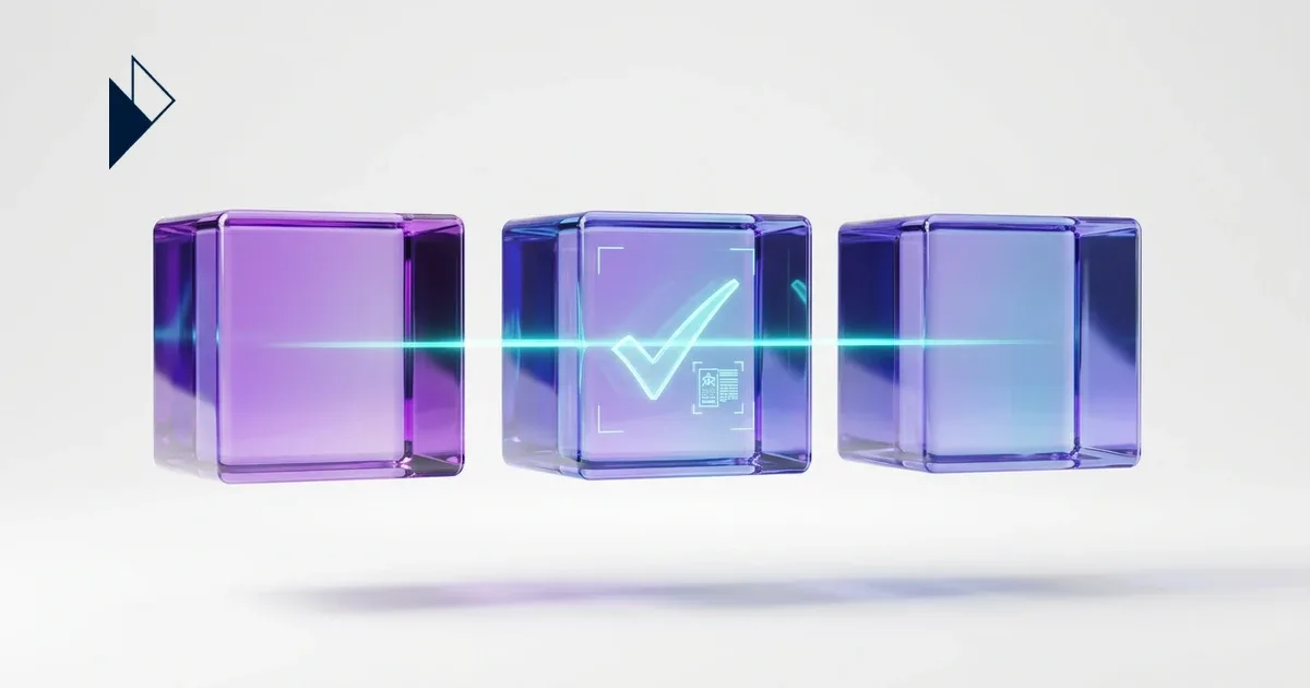 Best SEO Strategies for AI Visibility in E-commerce — Read on for the three purple glass cubes and glowing cyan checkmark.