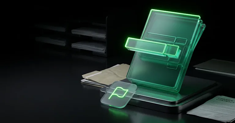 Green glowing glass documents sit on a scale for Carrier SLA Breaches: Automating Late Delivery Audits |