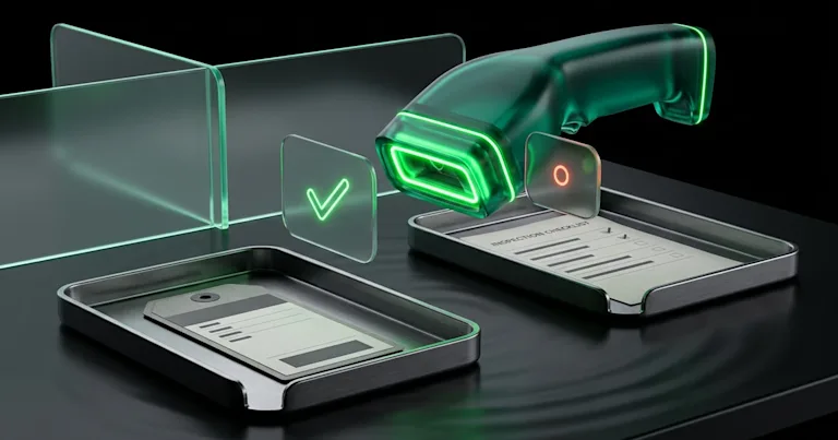 A glowing scanner checks tags, curbing return fraud: how AI segments serial