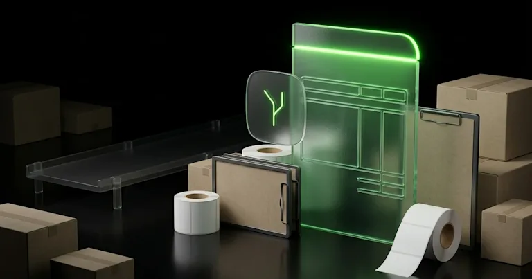 Shipping boxes, label rolls, and glowing green glass show Parcel Audit Strategies for Peak Surcharges |