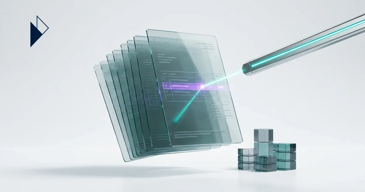 Abstract representation of automated freight invoice auditing and logistics cost visibility