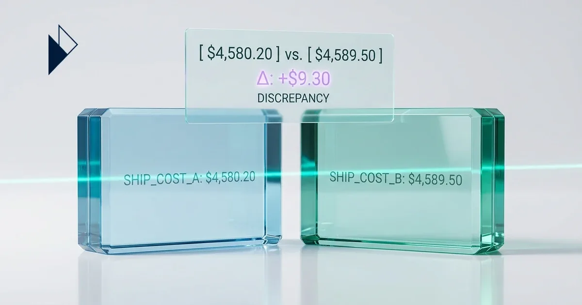 Blue and green glass blocks compare price data for How to Audit Parcel Shipping Costs: An Operator's Process.