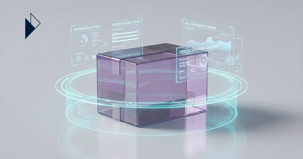 Abstract representation of post-purchase reliability data filtering in e-commerce logistics.