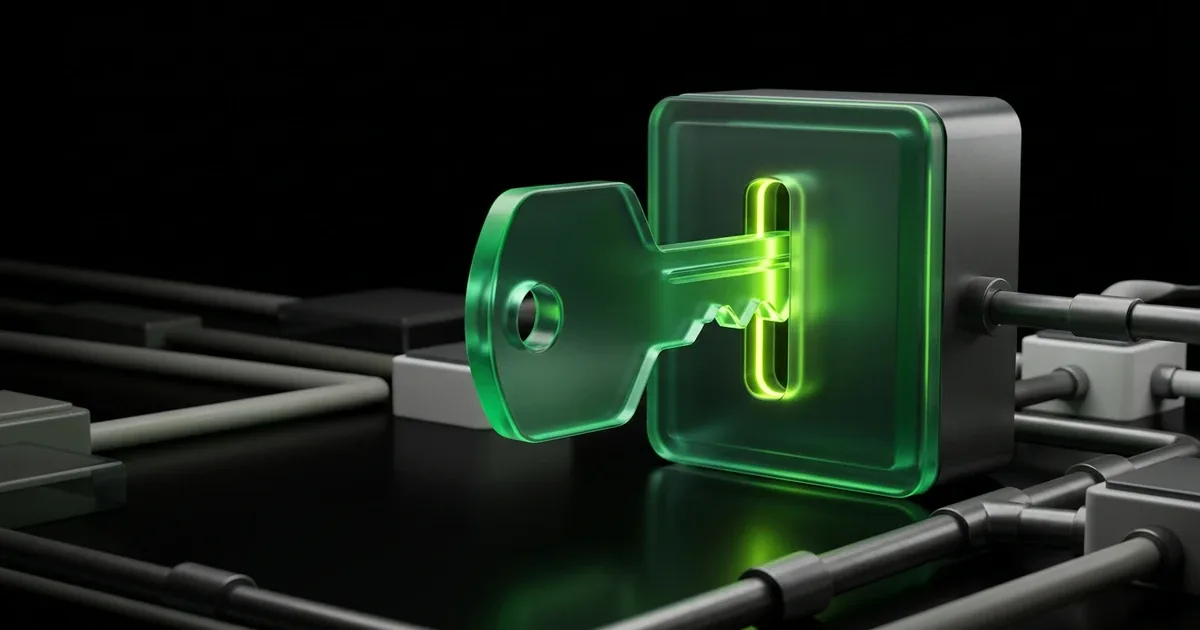 A green glowing key turns in a lock for Perform.AI vs AfterShip: Carrier Coverage & Tracking