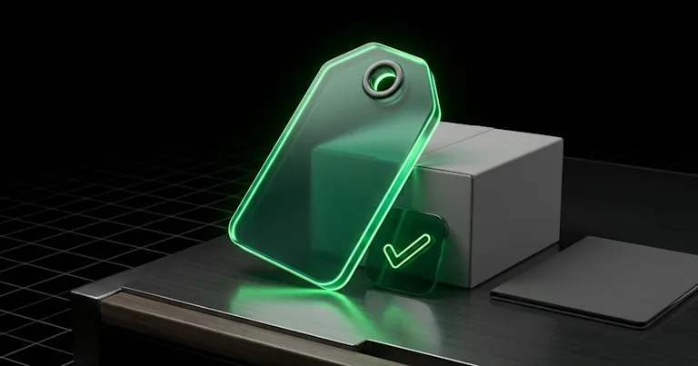 A glowing green tag and box show Delivery Exceptions: Perform.AI vs AfterShip Handling &