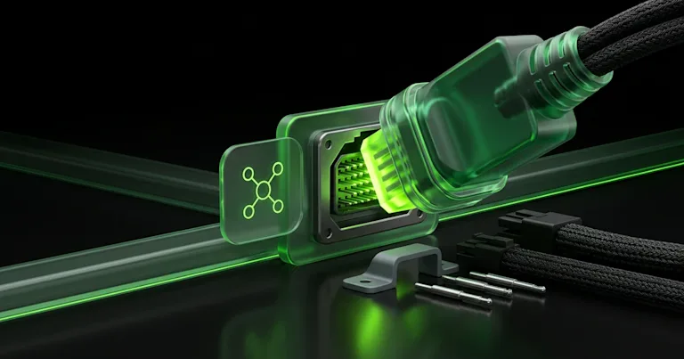 A glowing green cable plugs into a port for Perform.AI vs Otterly AI: AI Search Visibility Plans &