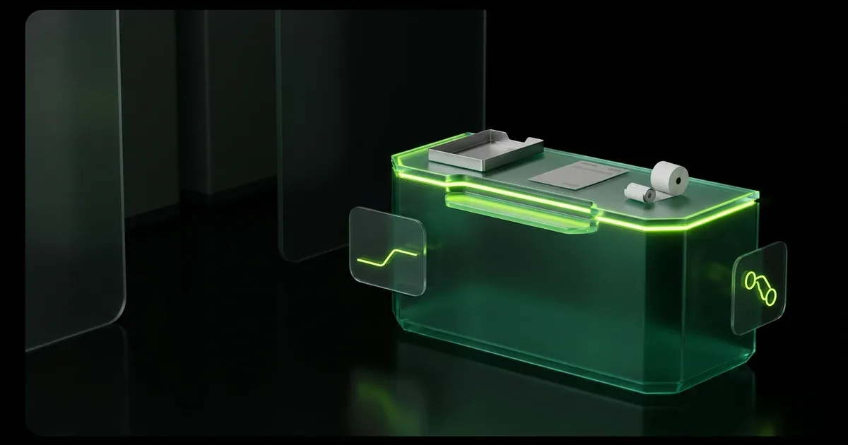 A neon green desk with receipts in Perform.AI vs parcelLab: Tracking, Returns & Carriers