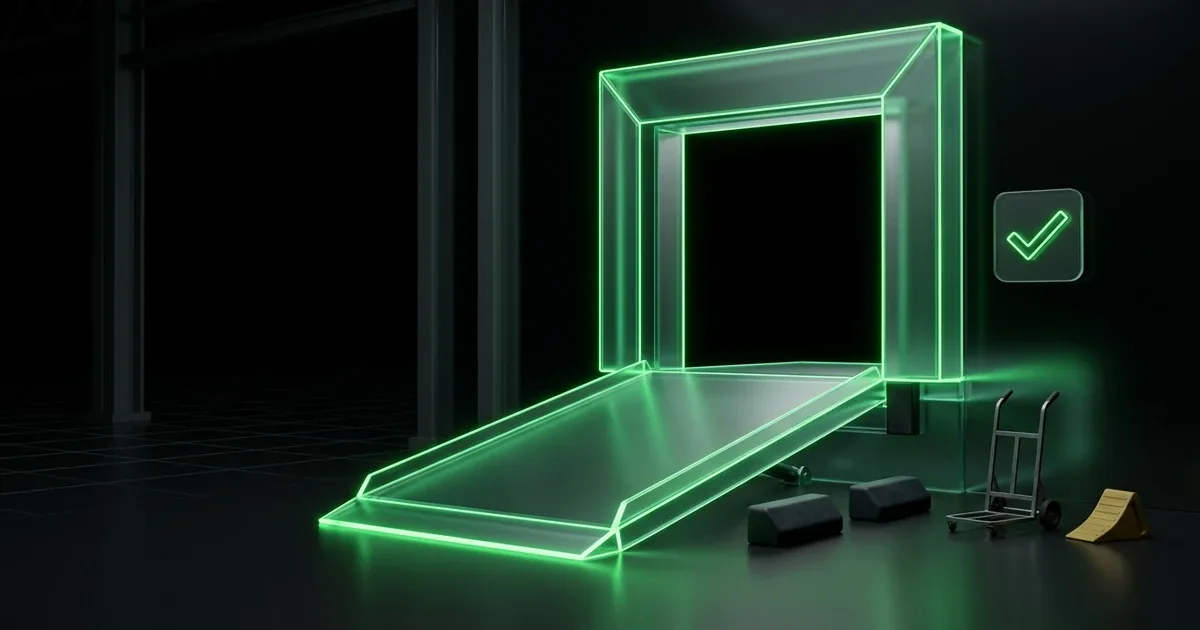 A glowing green loading dock and ramp show How to Protect Your Delivery Promise During Live