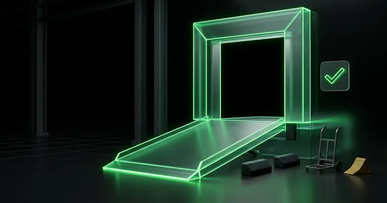 A glowing green loading dock and ramp show How to Protect Your Delivery Promise During Live