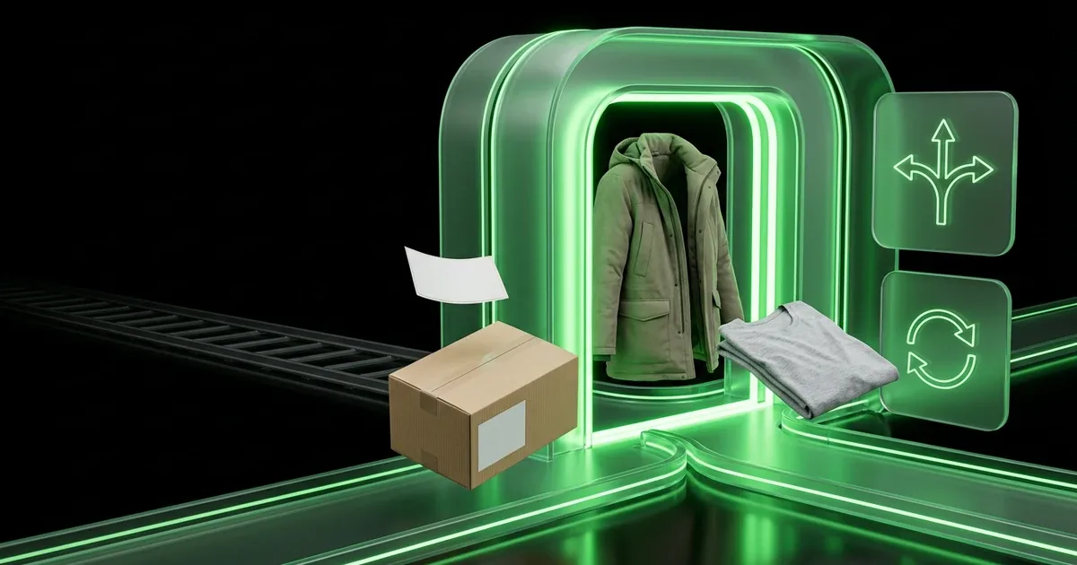Translucent AI cube processes colorful incoming carrier data icons, outputting blue data streams to a server. Why AI Returns