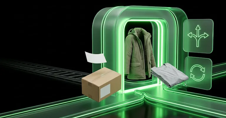 Translucent AI cube processes colorful incoming carrier data icons, outputting blue data streams to a server. Why AI Returns
