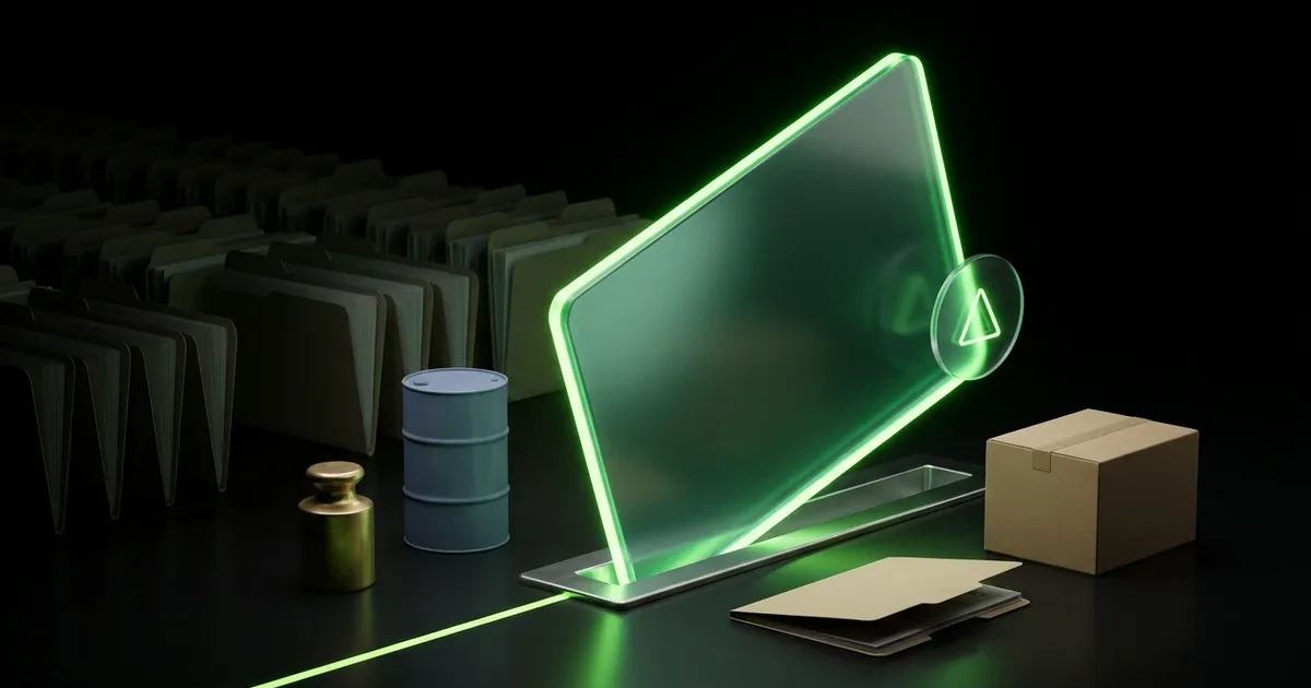 Parcel Audit: Why Are My Shipping Costs Higher Than Expected? A green glowing screen, folders, a barrel, weight