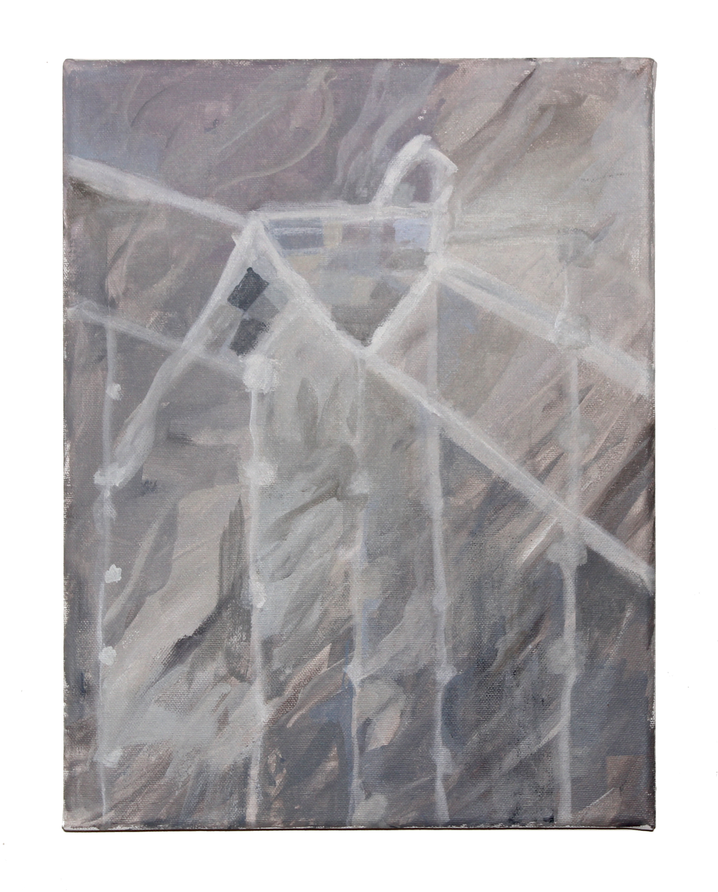 ("Røranlegg" akryl på bommulslerret,35 x 26,5 cm)