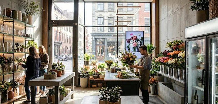 Retail-landscape-florist shop-inside store