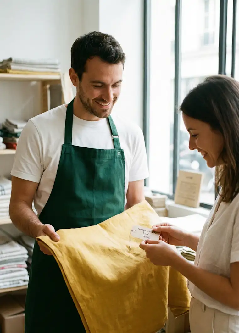 Deco & House-portrait-house textile-store sales person