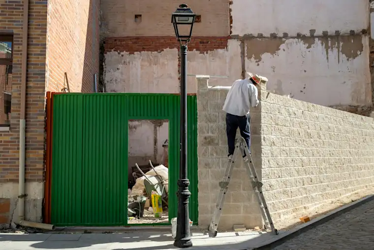 facade cleaner - ladder