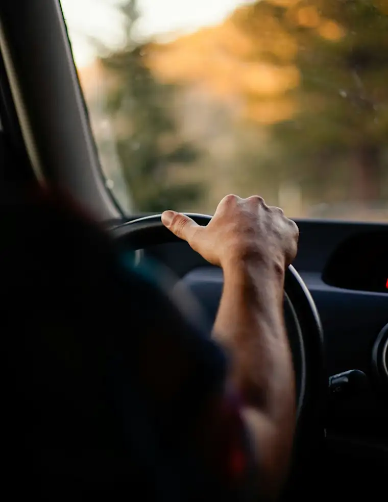 Hand on Steering Wheel