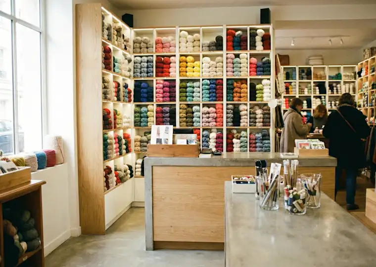 Retail-landscape - wool shop - inside store